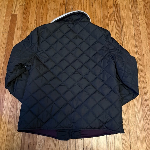 U.S. Polo Assn Quilted Jacket Sherpa Collar Girls L Black Coat - Picture 2 of 6